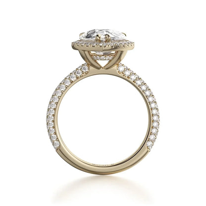 Michael M Halo Pear Engagement Ring
