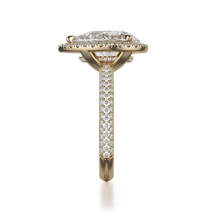 Michael M Halo Pear Engagement Ring