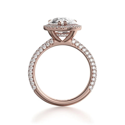 Michael M Halo Pear Engagement Ring