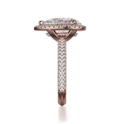 Michael M Halo Pear Engagement Ring