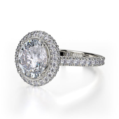 Michael M Prong Oval Engagement Ring