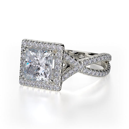 Michael M Prong Princess Engagement Ring