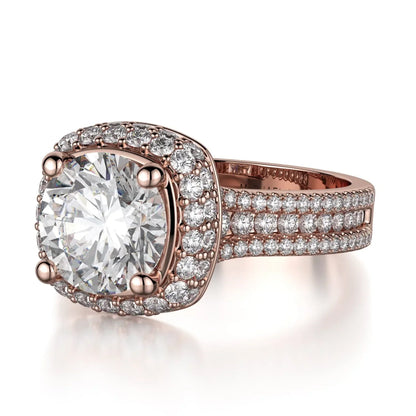 Michael M Pave Round Engagement Ring