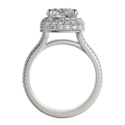 Michael M Pave Round Engagement Ring