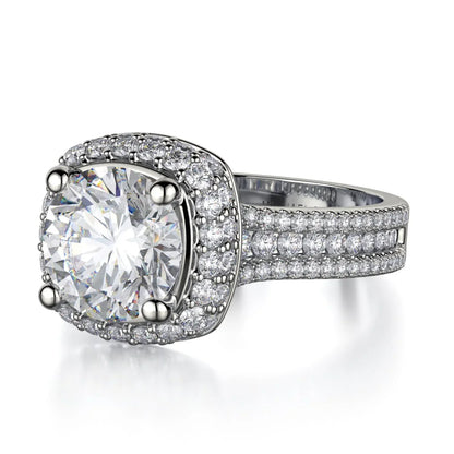Michael M Pave Round Engagement Ring