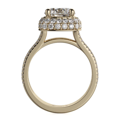Michael M Pave Round Engagement Ring