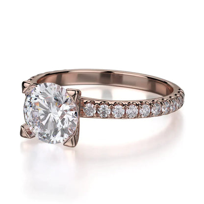 Michael M Pave Round Engagement Ring