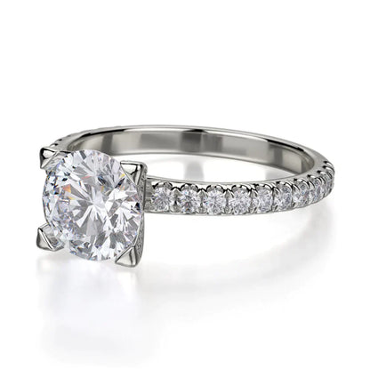 Michael M Pave Round Engagement Ring
