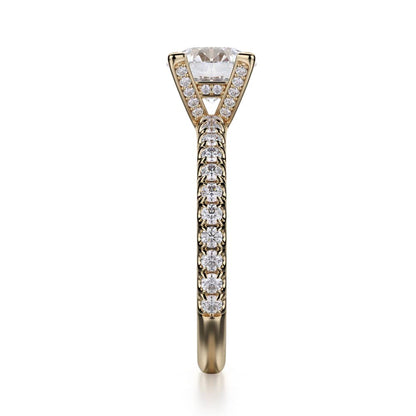 Michael M Pave Round Engagement Ring