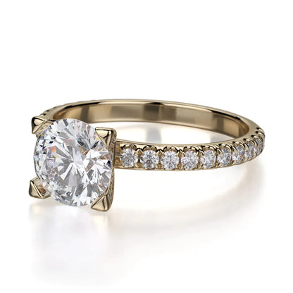 Michael M Pave Round Engagement Ring