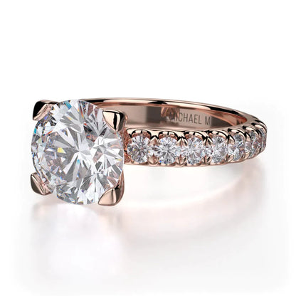 Michael M Pave Round Engagement Ring