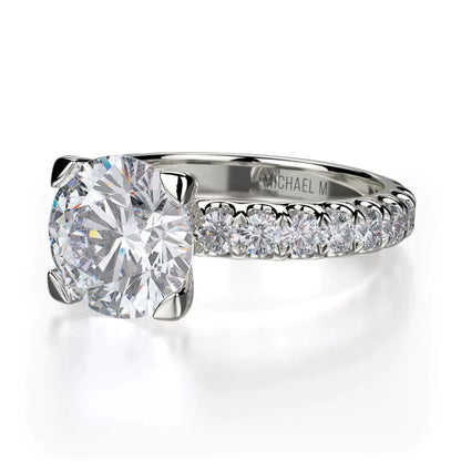 Michael M Pave Round Engagement Ring
