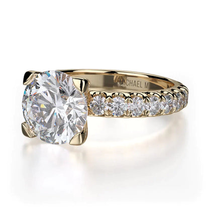 Michael M Pave Round Engagement Ring