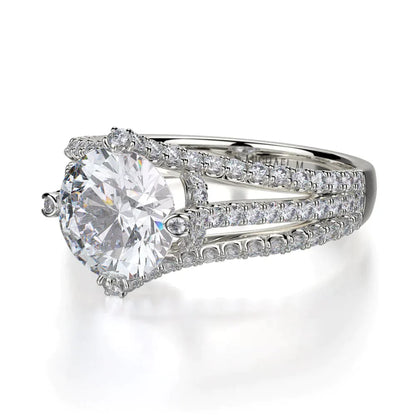 Michael M Prong Round Engagement Ring