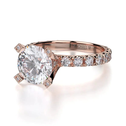 Michael M Prong Round Engagement Ring