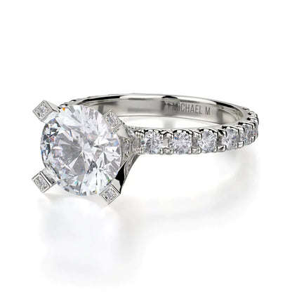 Michael M Prong Round Engagement Ring