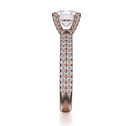 Michael M Pave Round Engagement Ring