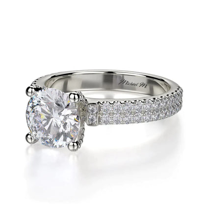 Michael M Pave Round Engagement Ring