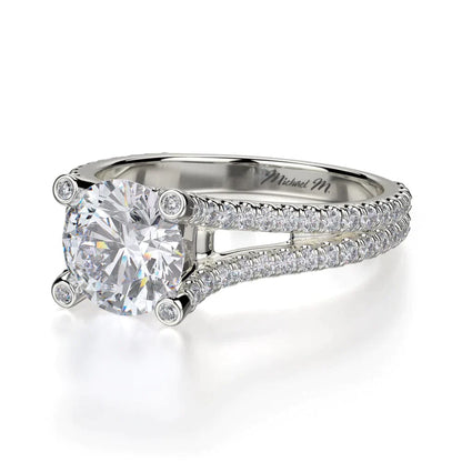 Michael M Prong Round Engagement Ring