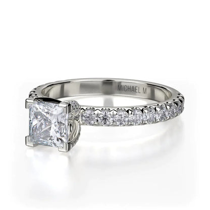 Michael M Prong Princess Engagement Ring