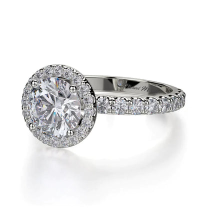 Michael M Prong Round Engagement Ring
