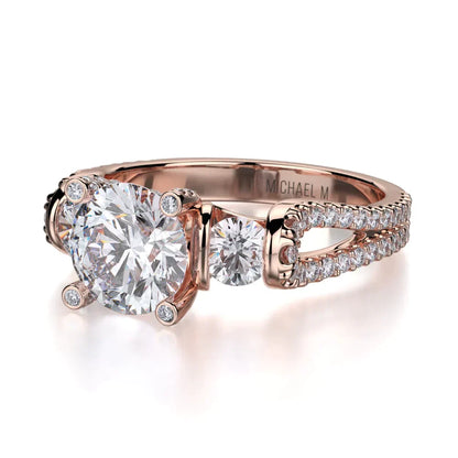 Michael M Center Stone Prong Round Engagement Ring