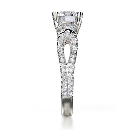 Michael M Center Stone Prong Round Engagement Ring