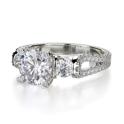 Michael M Center Stone Prong Round Engagement Ring