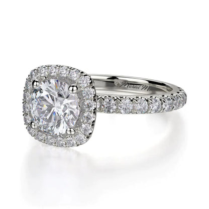 Michael M Halo Cushion Engagement Ring