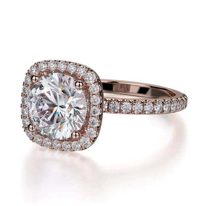 Michael M Halo Cushion Engagement Ring