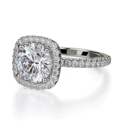 Michael M Halo Cushion Engagement Ring