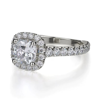 Michael M Prong Cushion Engagement Ring