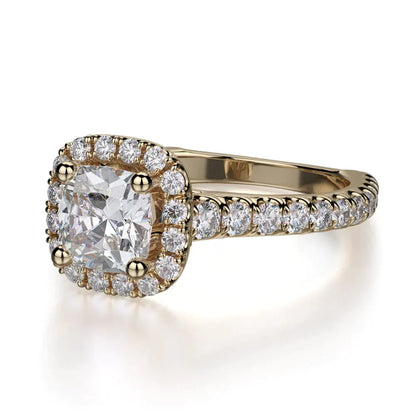 Michael M Prong Cushion Engagement Ring