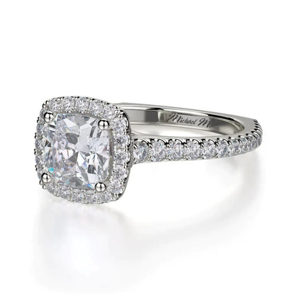 Michael M Prong Cushion Engagement Ring
