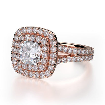 Michael M Prong Cushion Engagement Ring