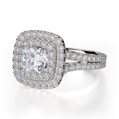 Michael M Prong Cushion Engagement Ring