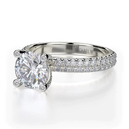 Michael M Bezel Round Engagement Ring