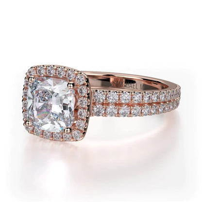 Michael M Prong Cushion Engagement Ring