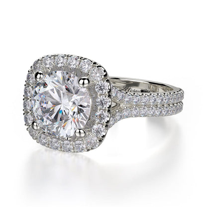 Michael M Prong Round Engagement Ring
