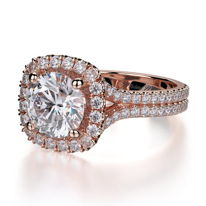 Michael M Prong Round Engagement Ring