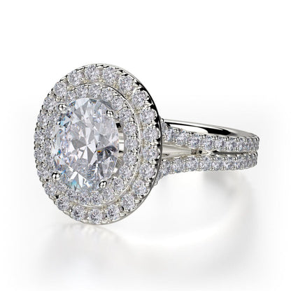 Michael M Prong Oval Engagement Ring