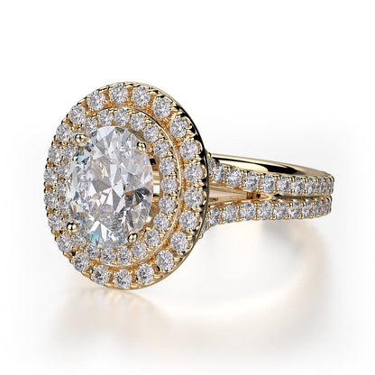 Michael M Prong Oval Engagement Ring