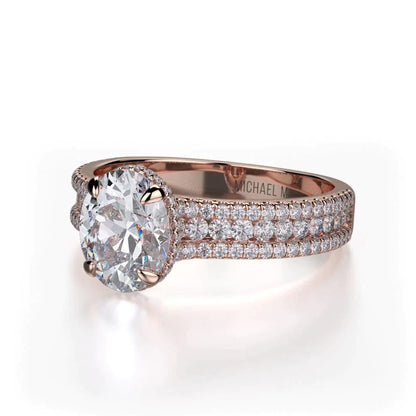 Michael M Pave Round Engagement Ring