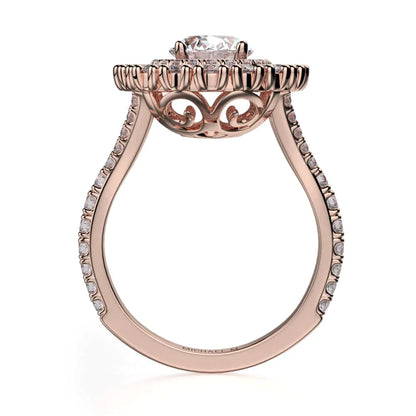 Michael M Prong Oval Engagement Ring