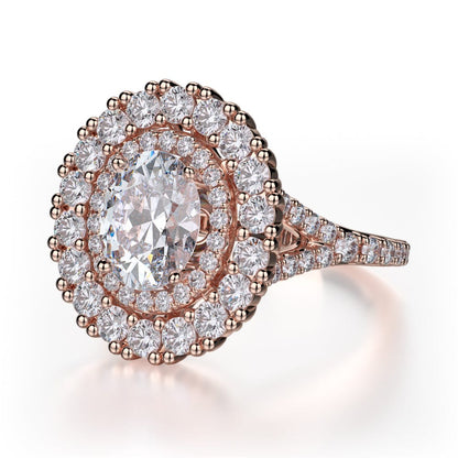 Michael M Prong Oval Engagement Ring