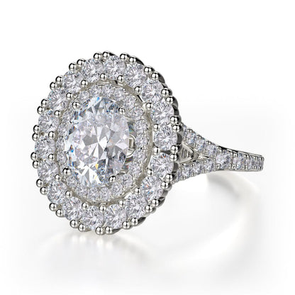 Michael M Prong Oval Engagement Ring