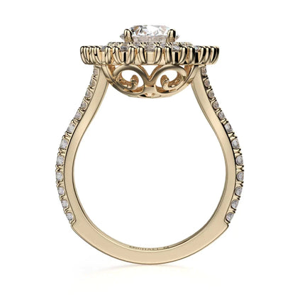 Michael M Prong Oval Engagement Ring