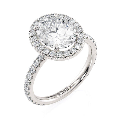 Michael M Prong Oval Engagement Ring