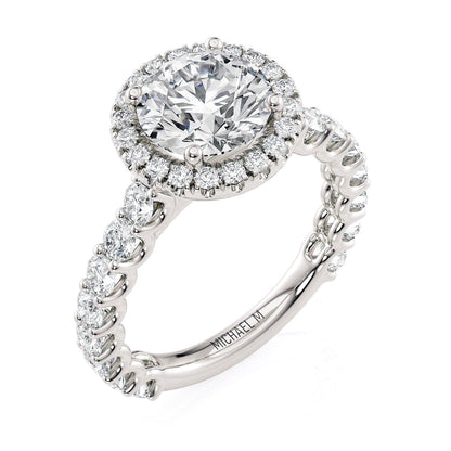 Michael M Halo Round Engagement Ring