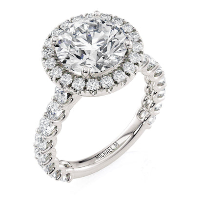 Michael M Halo Round Engagement Ring